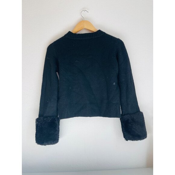 Zara Modern Sweater with Faux Fur Sz S - Picture 4 of 5